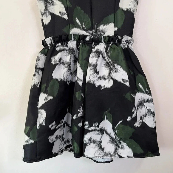 Asos Sleeveless Jewelled Collar  Floral Fit And Flare Dress - Picture 10 of 11